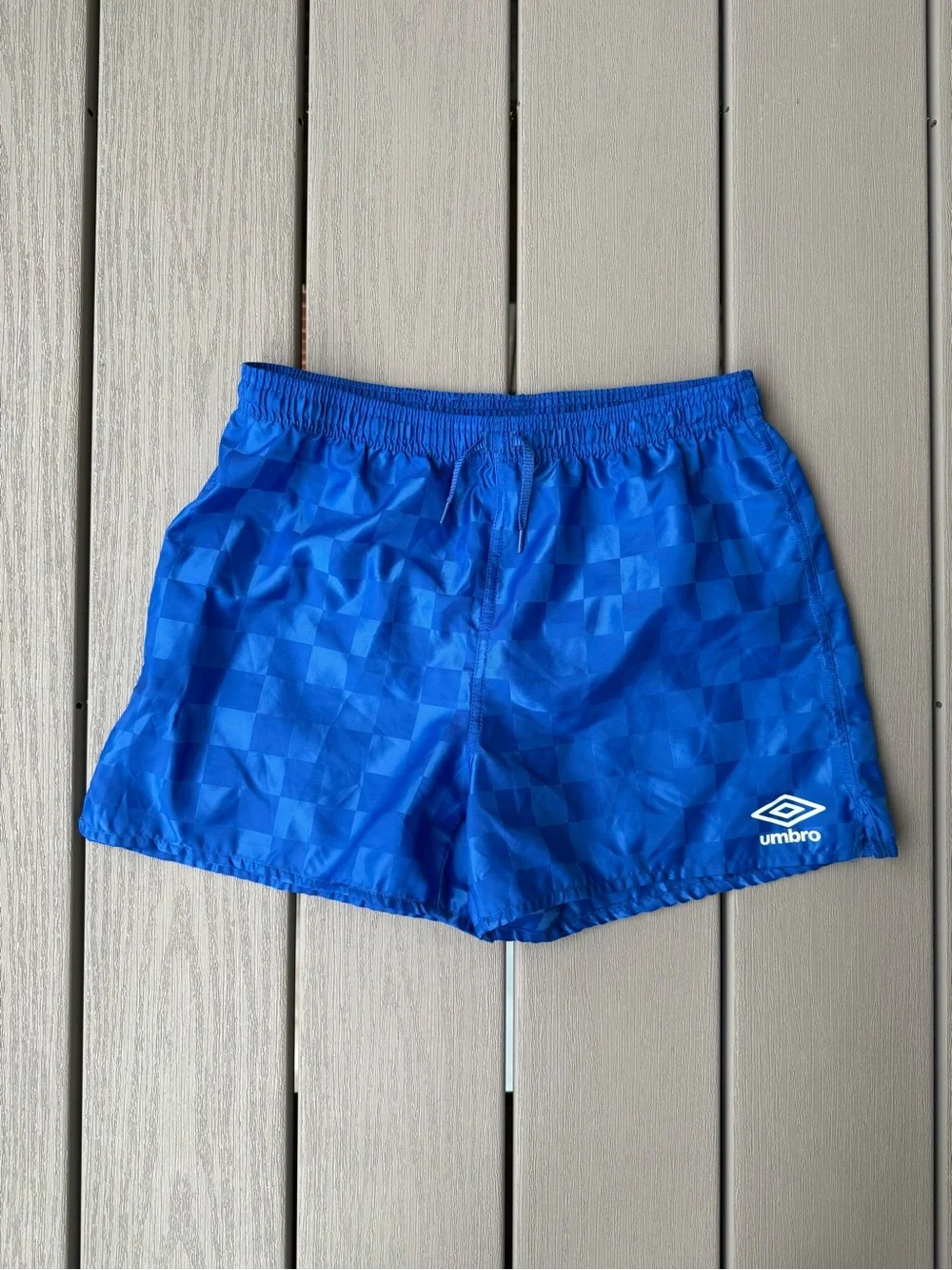Umbro Kids Blue Checkered Athletic Soccer Shorts Size XL